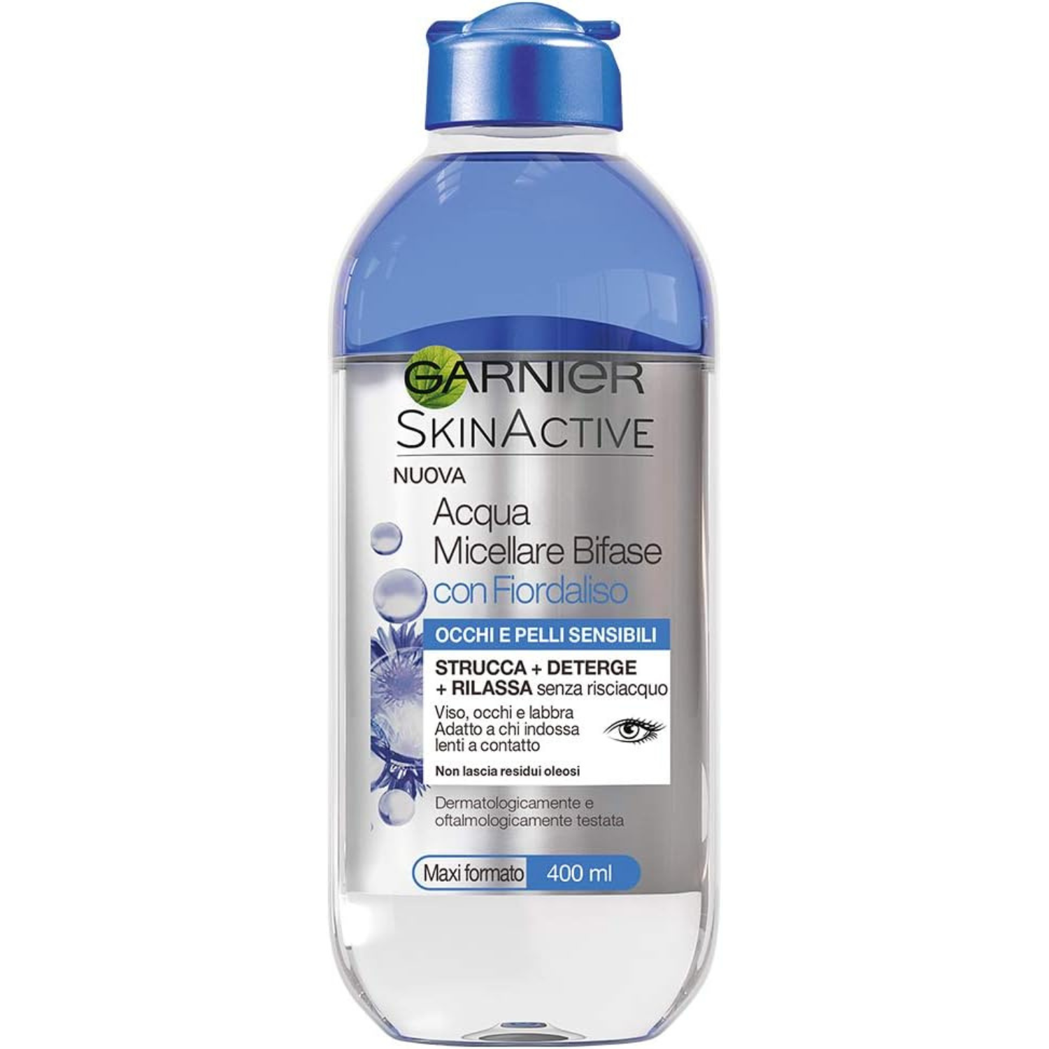 Acqua Micellare Bifase con Fiordaliso - Occhi e Pelli Sensibili 400 ml