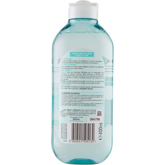 Garnier Acqua Micellare Pure Active - Pelli Miste, con Imperfezioni 400 ml