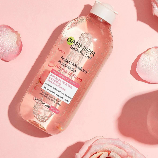 Garnier Acqua Micellare Illuminante Acqua Di Rose - Pelli Spente e Sensibili 400 ml