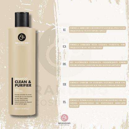 Shampoo Antiforfora Bio Vegano Seboregolatore Per Capelli Grassi e Normali 250 ml