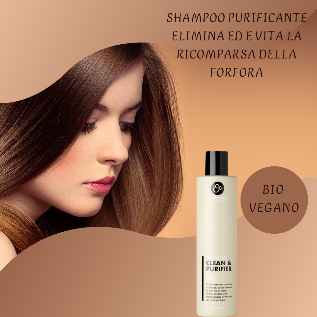 Shampoo Antiforfora Bio Vegano Seboregolatore Per Capelli Grassi e Normali 250 ml