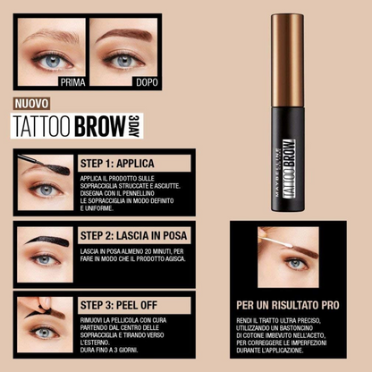Maybelline Tattoo Brow Gel Peel Off Dark Brown