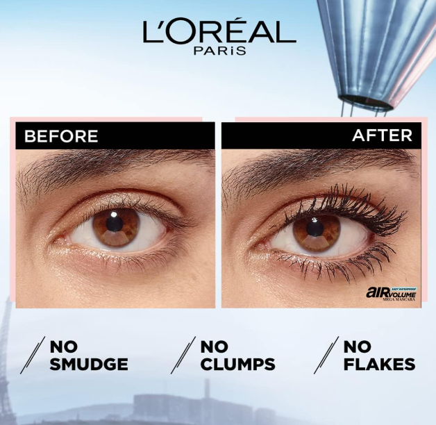 Air volume mega mascara  easy waterproof black
